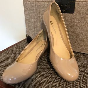 Chinese Laundry Nude Patten-Leather Low Wedges